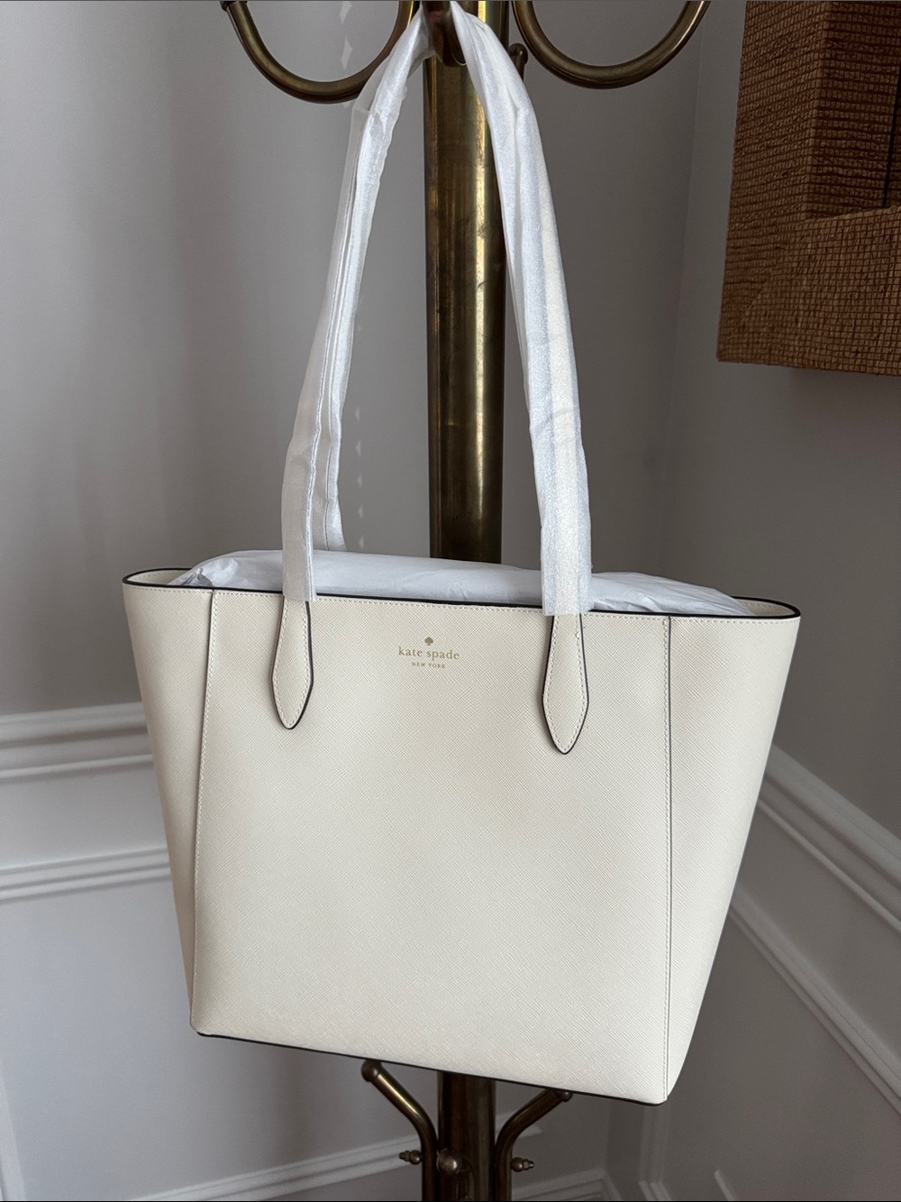 kate spade Cream Saffiano Leather Tote